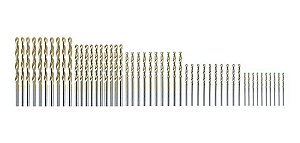 Kit 50 Brocas Revestidas Titânio De 1 A 3mm Madeira Plástico