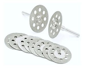 Kit 10 Mini Serras Disco Diamantado 22mm Para Micro Retifica
