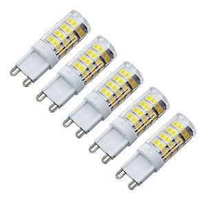 Kit 5 Lâmpadas Led Halopin G9 5w 110 Volts - Branco Quente