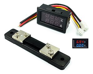 Voltimetro E Amperimetro Digital Led Dc Cc 100v C/ Shunt 50a