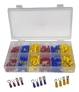 Kit 240 Pçs Terminais Elétricos Olhal, Garfo, Macho E Fêmea