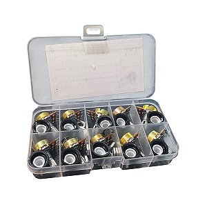 Kit 10 Potenciômetros Linear c/ Knob 1k até 1M ohm