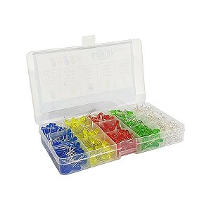 Kit 500 Leds Cores RGB 5mm 5 Cores Com Caixa Organizadora