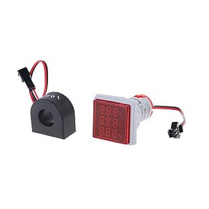 Voltímetro Amperímetro Frequência Digital 60-500v 100A Verm.