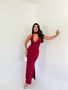 Vestido Zara Longo Cereja