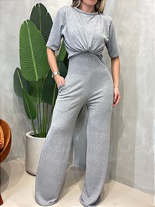 Conjunto em Lãnzinha Macacão e Blusa Manga Curta Ariana Ref.