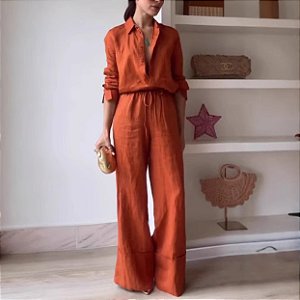 conjunto  2 peças calça e camisa viscolinho