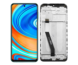 FRONTAL DISPLAY REDMI 9 - ORIGINAL CHINA C/ARO - PRETO