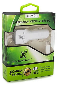CARREGADOR VEICULAR V8 X CELL  2.5A