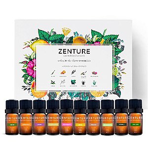 Kit 10 Óleos Essenciais 100% Puros Para Aromaterapia, Difusor e Massagem – Zenture