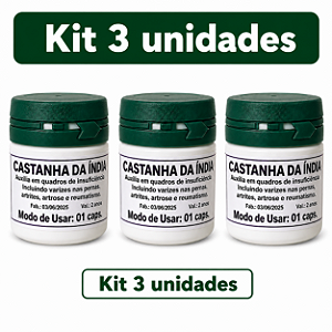Kit 3 Castanha Caseira da Índia Original