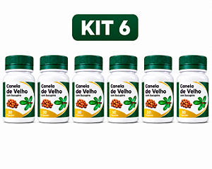 Kit 6 Canela de Velho com Sucupira Original 30 Caps | Frete Grátis