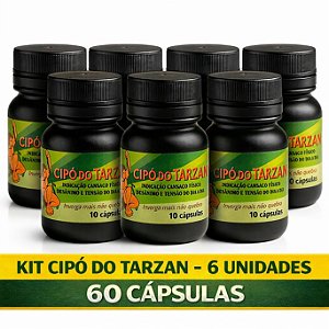Kit 6 Cipó Tarzan Vigor e Disposição 10 Caps Frete Grátis