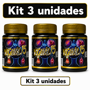Kit 3 Vegetal 15 com 15 Cápsulas Sem Sabor Vegano