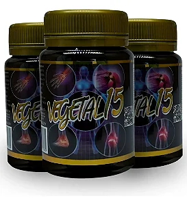 Kit 3 Vegetal 15 com 15 Cápsulas Sem Sabor Vegano
