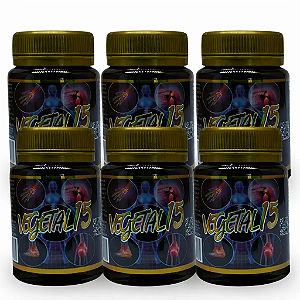 Kit 6 Vegetal 15 com 15 Cápsulas Sem Sabor Vegano