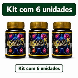 Kit 6 Vegetal 15 com 15 Cápsulas Sem Sabor Vegano