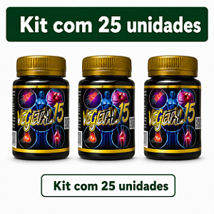 Kit 25 Atacado Vegetal 15 com 15 Cápsulas Sem Sabor Vegano