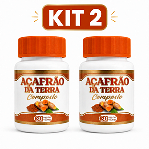 Kit 2 Açafrão da Terra Composto 30 Cápsulas 450mg Suplemento Alimentar