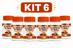 Kit 6 Açafrão da Terra Composto 30 Cápsulas 450mg Suplemento Alimentar