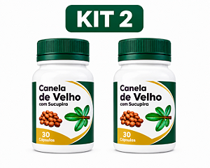 Kit 2 Canela de Velho com Sucupira 30 Cápsulas Suplemento Alimentar | Frete Grátis