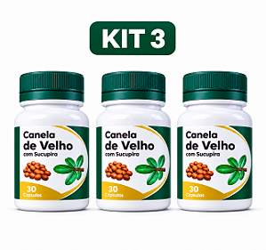Kit 3 Canela de Velho com Sucupira Original 30 Caps | Frete Grátis