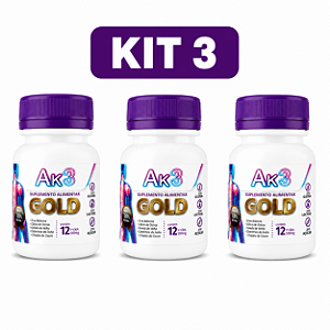Kit 3 AK3 Gold com 12 Cápsulas Suplemento Alimentar