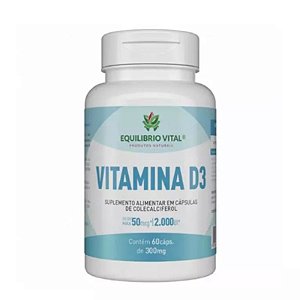 Vitamina D3 60 Cápsulas 300mg Equilibrio Vital