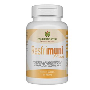 Resfrimuni Mais 60 Cápsulas 500mg Equilibrio Vital