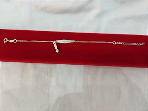 Pulseira Infantil Placa e Figa – Prata 925