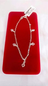 Pulseira com Pedras em Formato de Coração