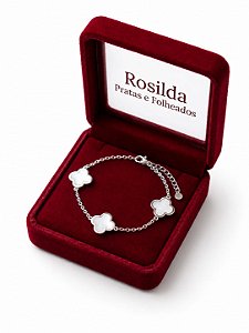 Pulseira Feminina Trevo Branco