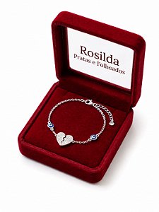 Pulseira Feminina Olho Grego Coração