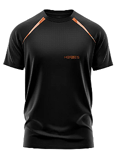 CAMISETA HEROE'S AZTECA 2025 - PRETA COM LARANJA