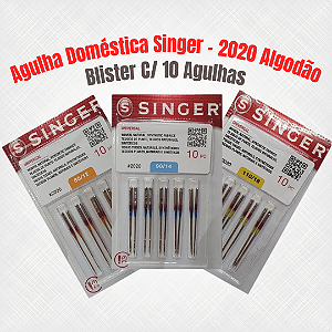 Agulha Doméstica Singer - 2020 Algodão - Blister C/ 10 Agulhas