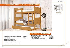 Cama beliche com cama auxiliar