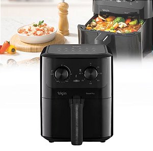 Fritadeira Air Fryer Quad Fry 4.3 Litros 1400W Preta Elgin