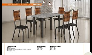 Mesa Tubular Iracema com 6 Cadeiras - 1,40m