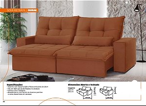 SOFÁ RETRÁTIL DUBAI - 2,30m C/ RINHEIRA