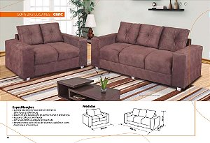 Jogo de Sofá 2 e 3 Lugares Civic