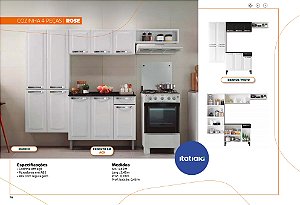 Cozinha Itatiaia Rose 4 Peças Aço Branca