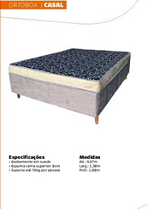Ortobox Casal com Suede e Espuma 8cm