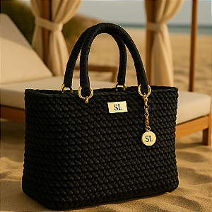 Duna Di Mare cor Preta - Bolsa de Praia SL Luxury Beachwear