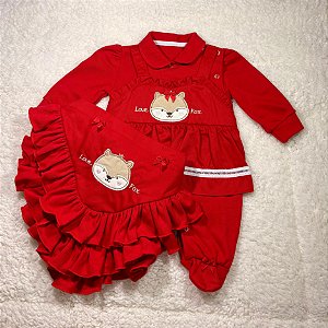 Saída Maternidade Menina Vermelha - Premium