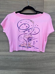 Blusa Kids cropped em malha ginasta