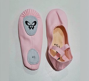 Sapatilha meia ponta infantil em lona rosa