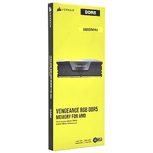 Memória RAM Corsair Vengeance DDR5 16GB 5600MHz com RGB - Preto