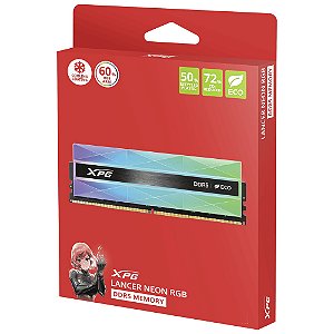 Memória RAM ADATA XPG Lancer Neon DDR5 32GB (2x16GB) 6400MHz RGB - Preto / Cinza