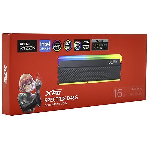 Memória RAM ADATA XPG Spectrix D45G DDR4 16GB 3200MHz RGB - Preto