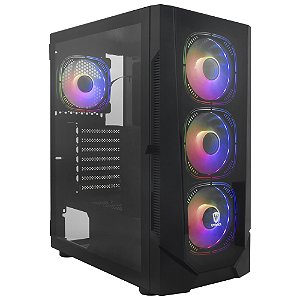 Gabinete Gamer Satellite K889 ATX - Preto com 4 Coolers ARGB